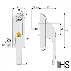 Abschließbarer Fenstergriff ABUS FG300A