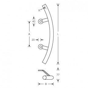 Stoßgriff FSB 66-6674 | Edelstahl 497 mm