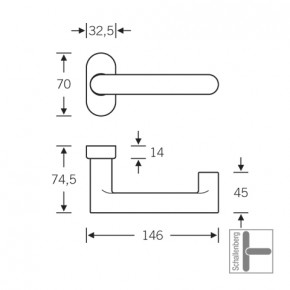 FH- Rahmentürdrücker FSB 09 1002 Aluminium eckige Rosette