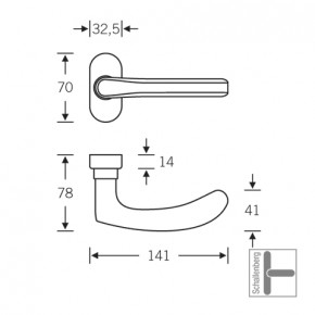 FH- Rahmentürdrücker FSB 09 1043 Aluminium