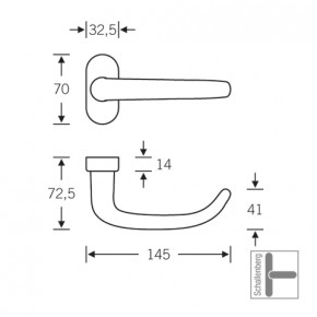 FH- Rahmentürdrücker FSB 09 1053 Aluminium