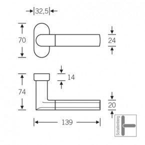 Rahmentürdrücker FSB 09 1078 Aluminium