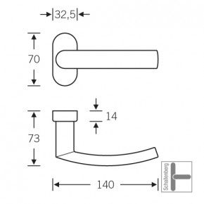 Rahmentürdrücker FSB 09 1107 Aluminium