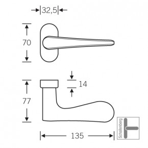 Rahmentürdrücker FSB 09 1144  Aluminium