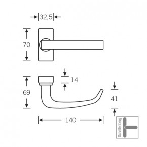 FH- Rahmentürdrücker FSB 09 1164 Aluminium ovale Rosette