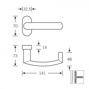 FH- Rahmentürdrücker FSB 09 1177 Aluminium
