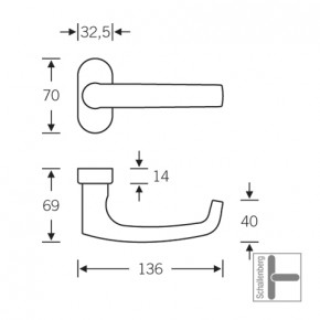 FH- Rahmentürdrücker FSB 09 1045 Aluminium