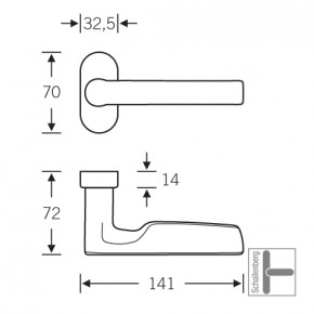 FH- Rahmentürdrücker FSB 09 1093  Aluminium