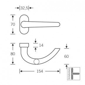 FH- Rahmentürdrücker FSB 09 1160  Aluminium