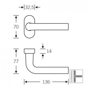 Rahmentürdrücker FSB 09 1075 Aluminium