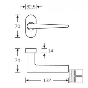 FH- Rahmentürdrücker FSB 09 1005 Aluminium ovale Rosette