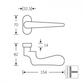 Verkröpfter Rahmentürdrücker FSB 06 1144 Aluminium