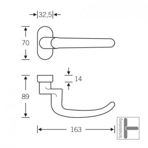 Verkröpfter FH- Rahmentürdrücker FSB 06 1023 Aluminium