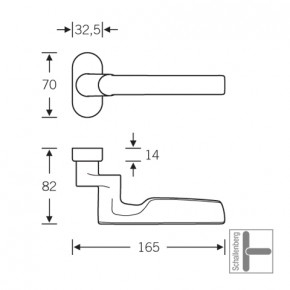 Verkröpfter FH- Rahmentürdrücker FSB 06 1093 Aluminium