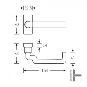 Verkröpfter FH- Rahmentürdrücker FSB 06 1134 Aluminium