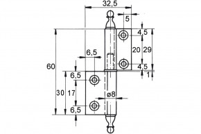 Möbel-Zierband 009.230.db rechts / Messing brüniert