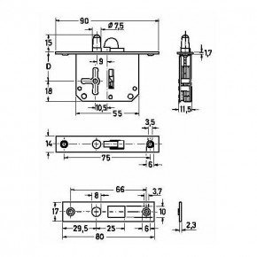 Rollladen-Schloss JuNie 2173 20 mm / rechts / Einzelschließung