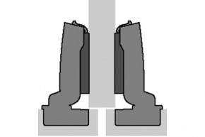 Topfband HETTICH Sensys 8645i, Mittelband mit intergrierter Dämpfung, zum Anschrauben
