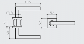 Edelstahl-Rosettengarnitur Black Frosted Quadrat