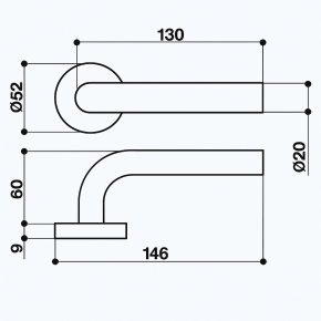 Türdrücker-Garnitur L-Form | Edelstahl