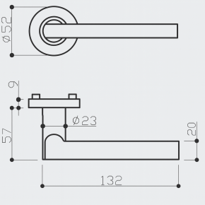 Türdrücker-Garnitur Rechteck-Form | Edelstahl BB
