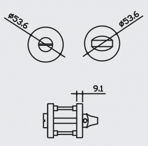 Türdrücker-Garnitur Bauhaus-Form | Edelstahl PZ