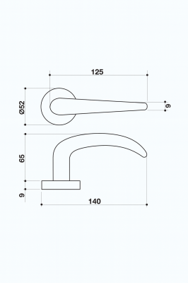 Türdrücker-Garnitur Bananen-Form | Edelstahl WC