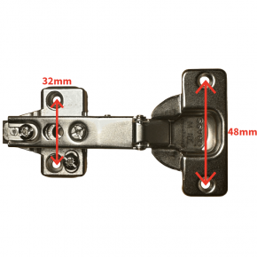 Topfband Mepla / Grass 35 mm aufliegend inkl. Montageplatte